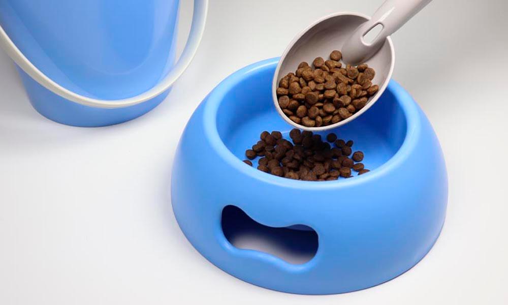 Oppbevaring tørrfor katt blå/beige - Dyrekompaniet