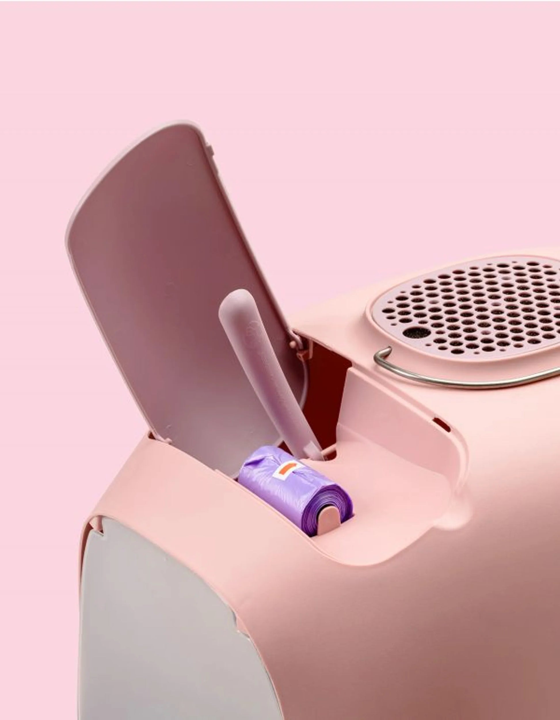 Kattetoalett med tak og kullfilter - rosa - Dyrekompaniet