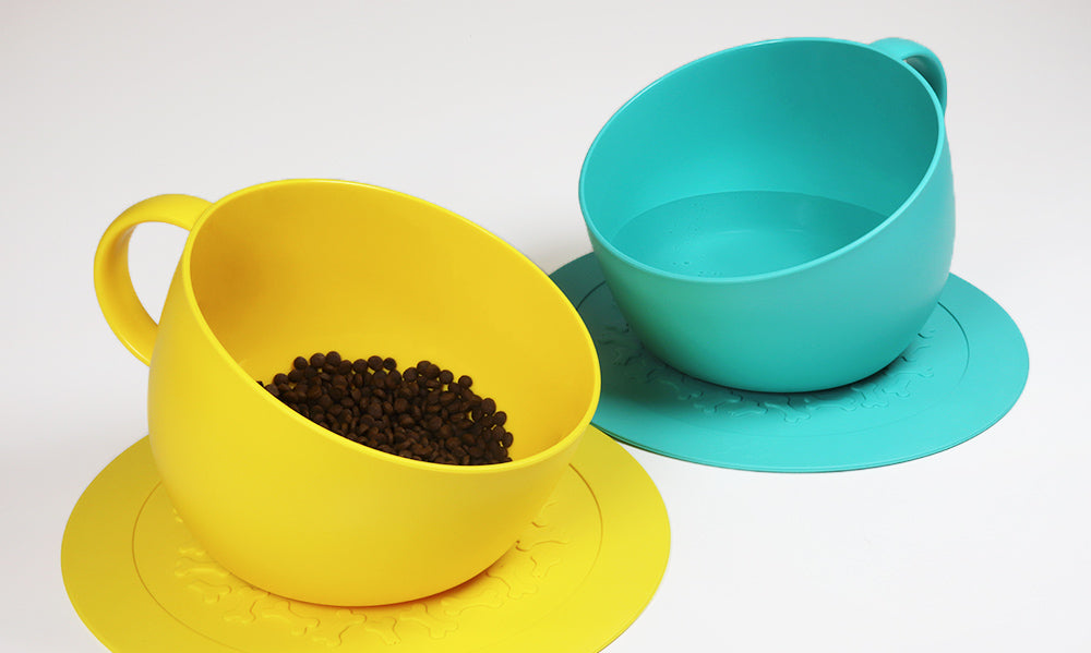 Kopp og skål til hund - beige - Dyrekompaniet