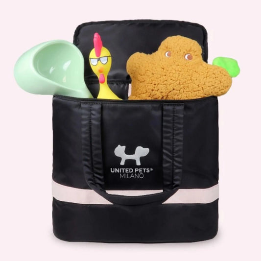 Reiseveske til hund og katt svart/rosa - Dyrekompaniet